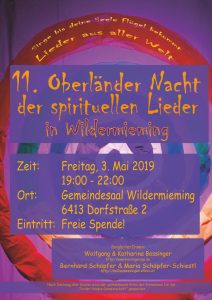Plakat 11. Oberländer Liedernacht